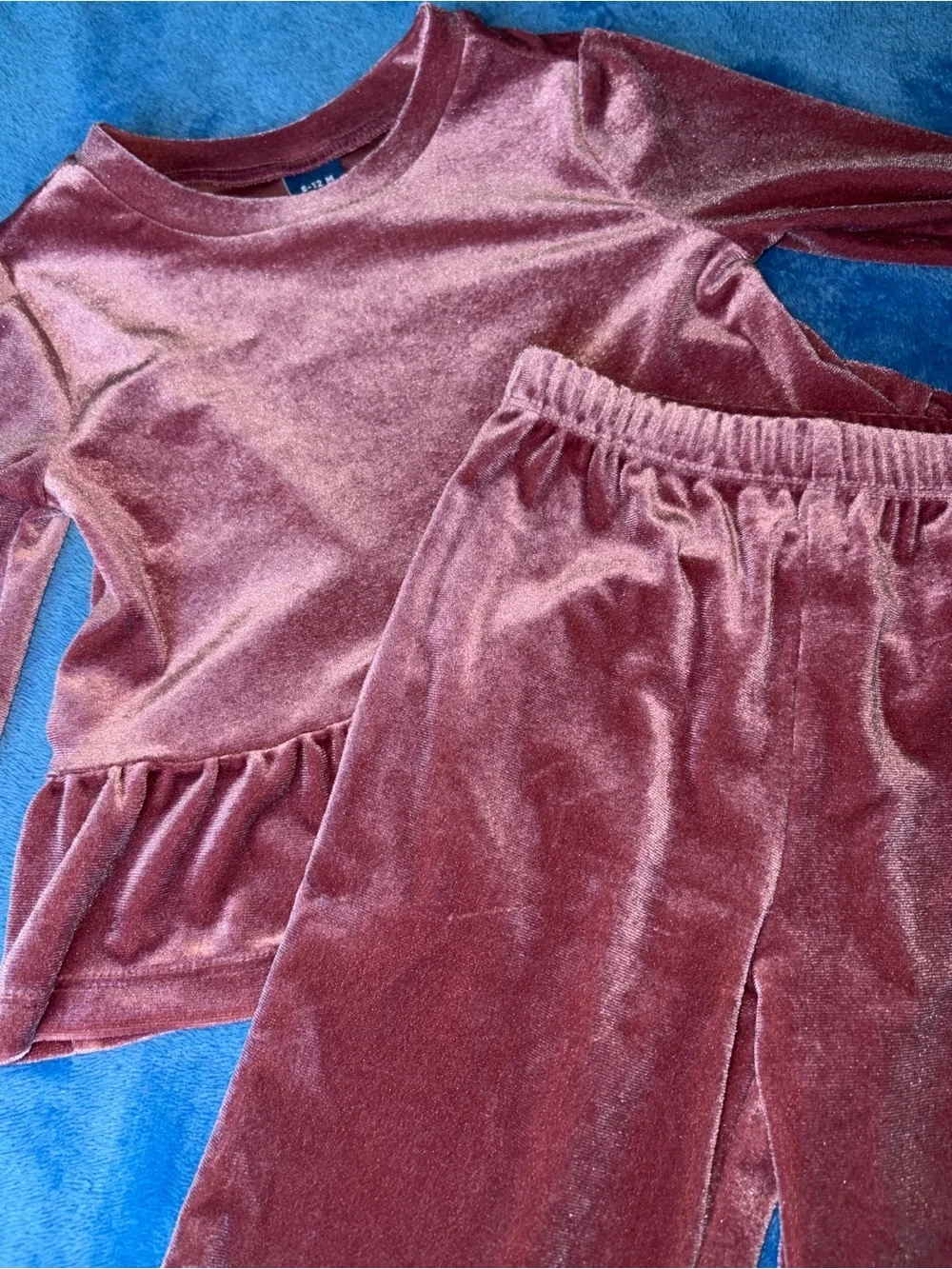 Kids Velvet Pajama Set - Dusty Rose